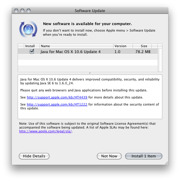 java for mac os x 10